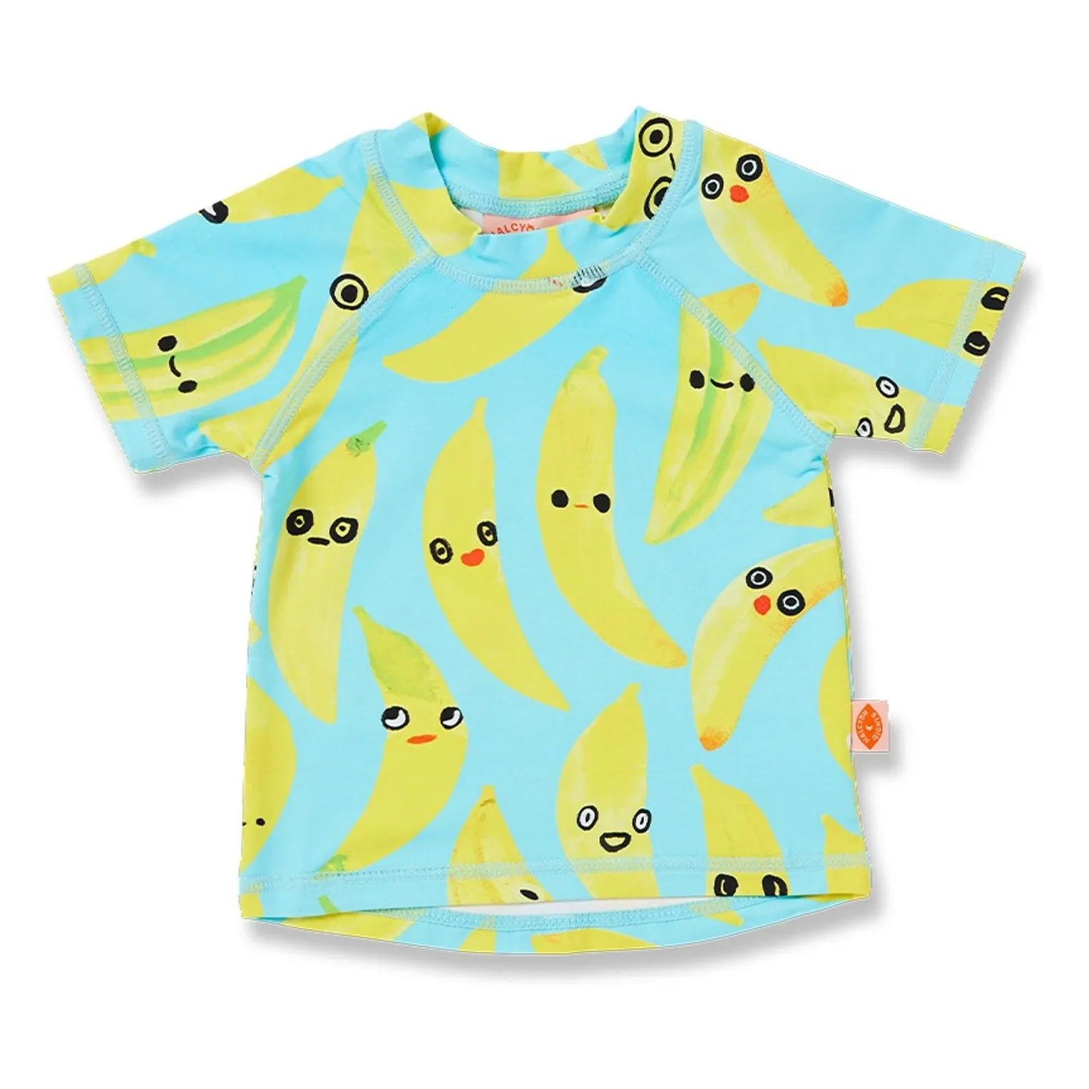 T-shirt de Bain Anti-UV Bananes Fibres Recyclées | Turquoise- Image produit n°0
