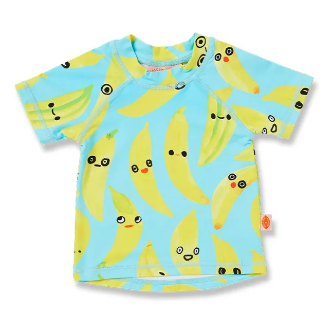 Anti-UV Bananen Bade-T-Shirt aus recycelten Fasern | Turquoise