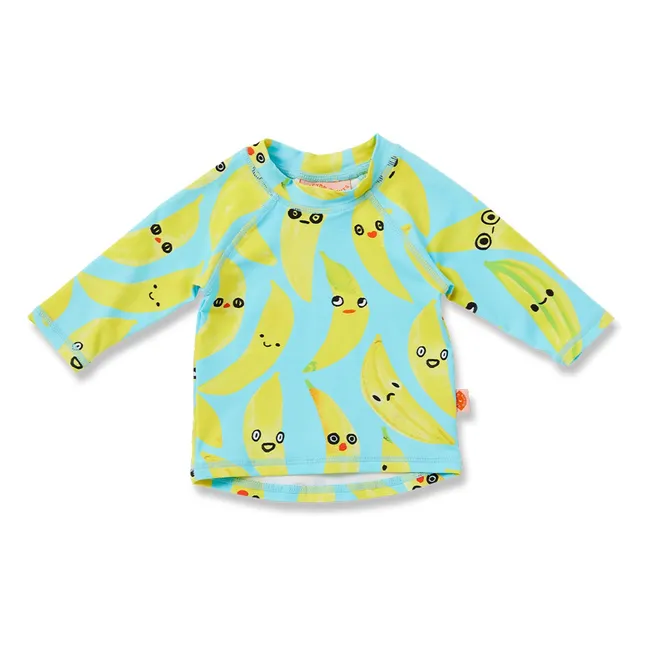 Camiseta de baño de manga larga anti-UV Fibras recicladas de plátano | Turquoise