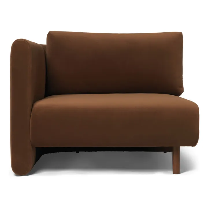 Canapé Dase velours module gauche | Marron- Image produit n°1