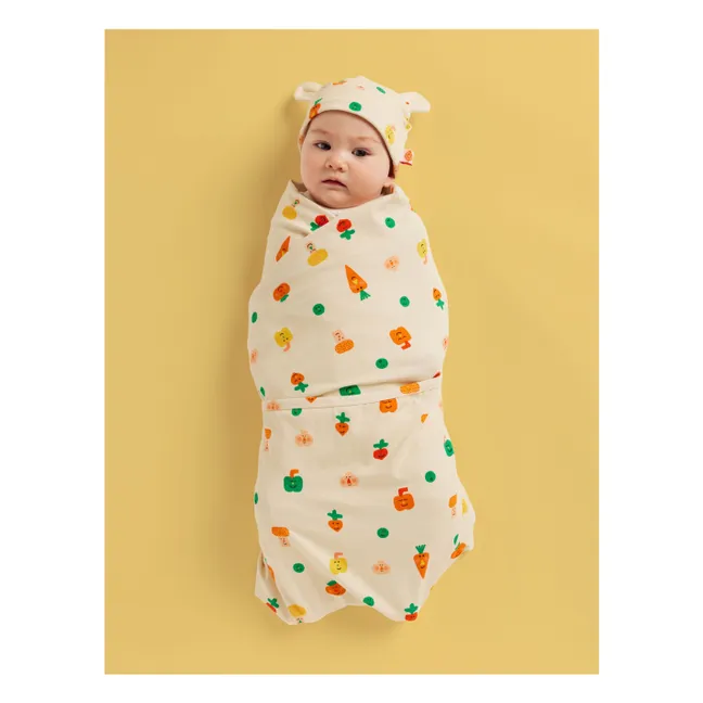 Lange d'emmaillotage Carottes Coton Bio | Ecru