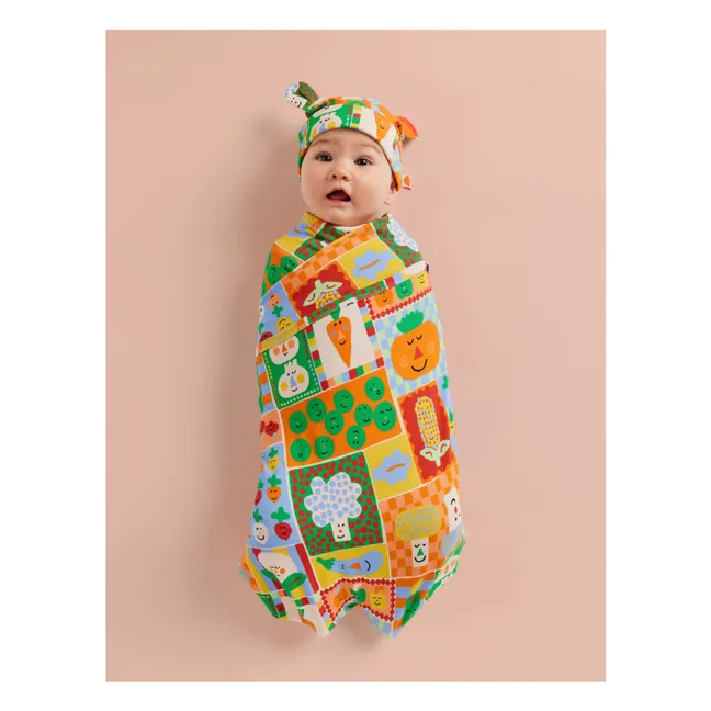 Lange d'emmaillotage Légumes Coton Bio | Orange