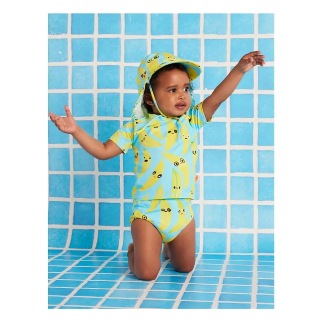 Anti-UV Bananen Bade-T-Shirt aus recycelten Fasern | Turquoise