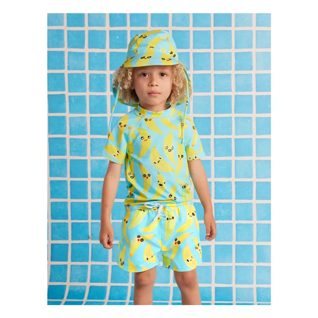 Anti-UV Bananen Bade-T-Shirt aus recycelten Fasern | Turquoise