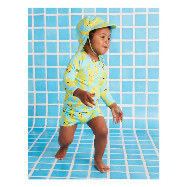 Camiseta de baño de manga larga anti-UV Fibras recicladas de plátano | Turquoise