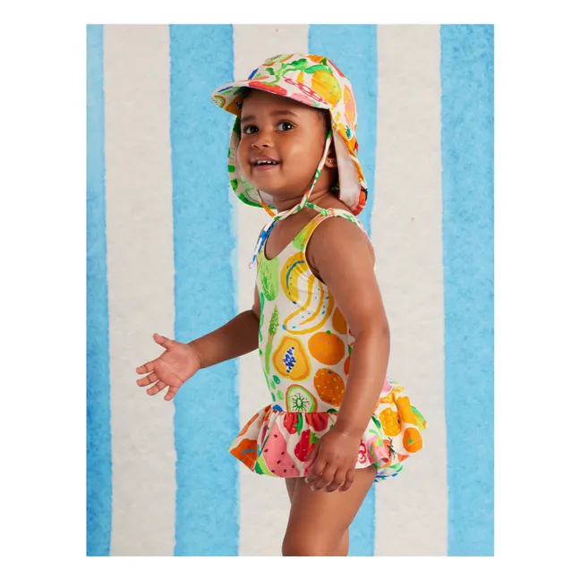 Fruits Ruffles Swimsuit Recycled Fibers | Ecru