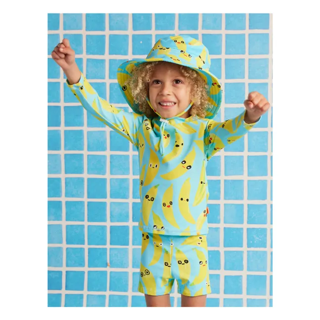 Camiseta de baño de manga larga anti-UV Fibras recicladas de plátano | Turquoise