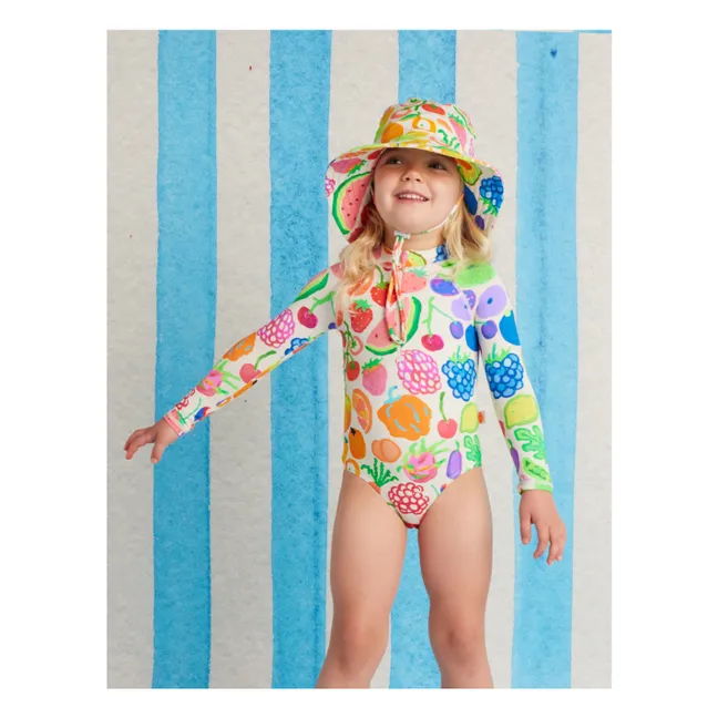 Maillot de Bain Manches Longues Fruits Fibres Recyclées | Ecru