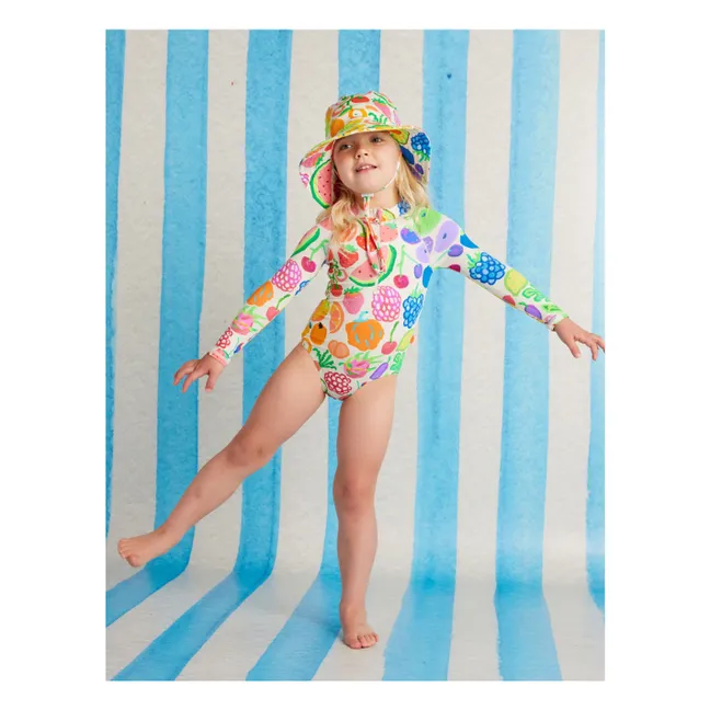 Maillot de Bain Manches Longues Fruits Fibres Recyclées | Ecru
