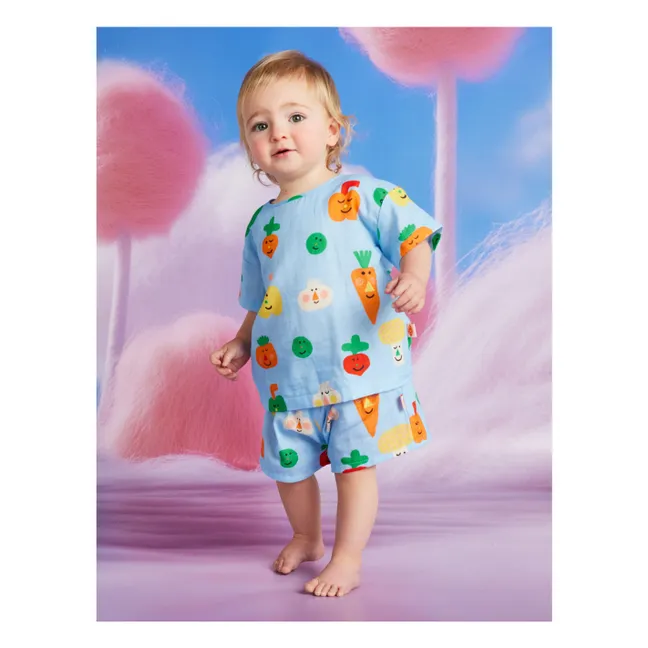 Vegetables T-shirt | Light blue