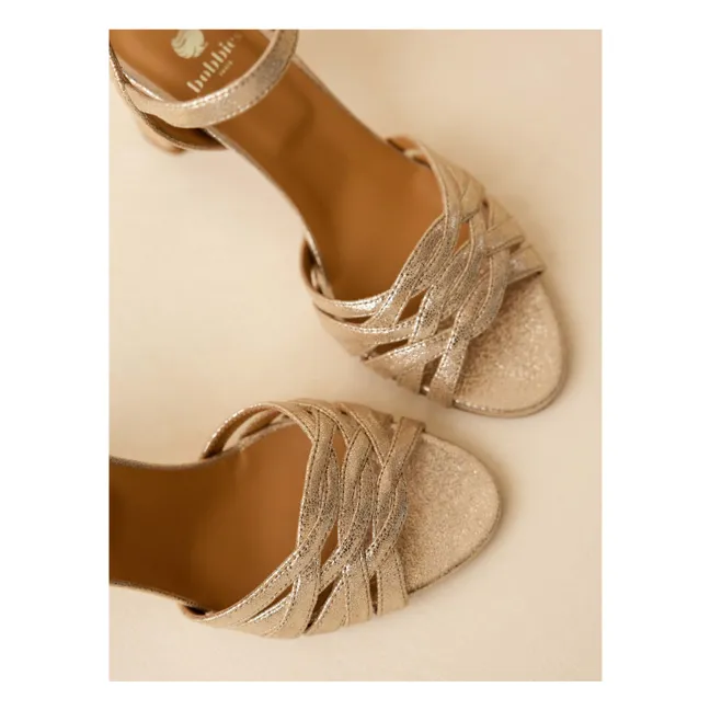 Sandalias Loren Lamé de piel | Champagne