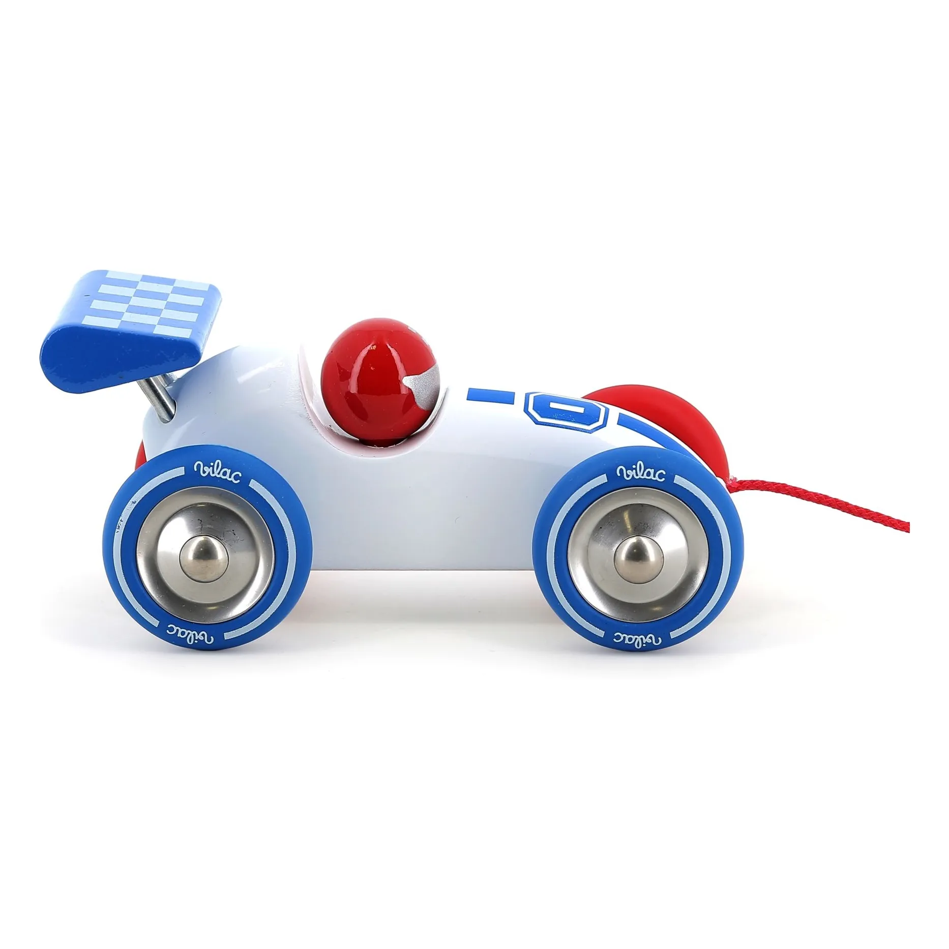 Voiture de course à tirer | Blanc- Image produit n°2