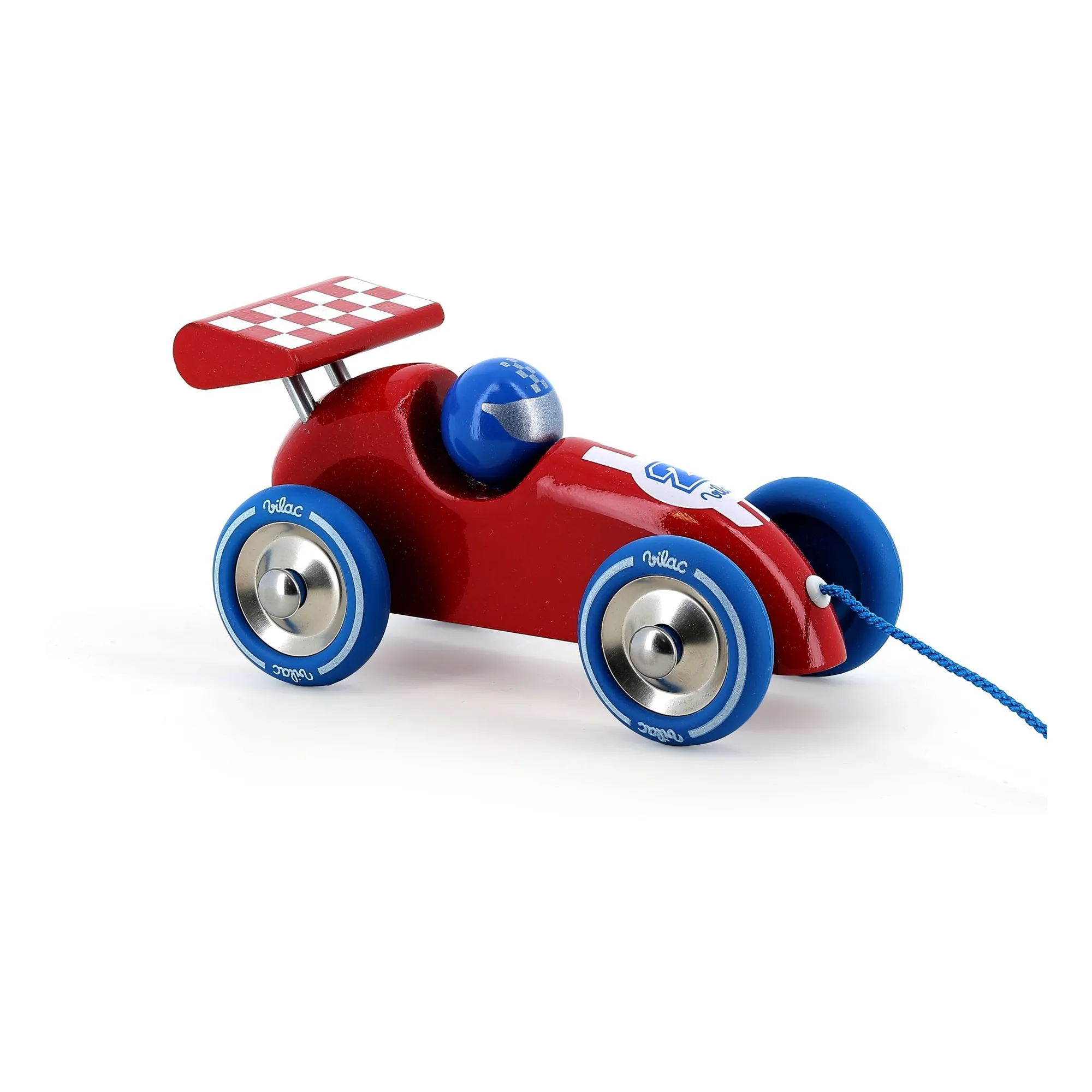 Vilac Red Pull-Behind Racing Car