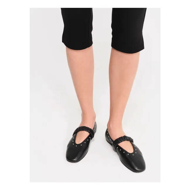 June Ballerinas Leder | Schwarz
