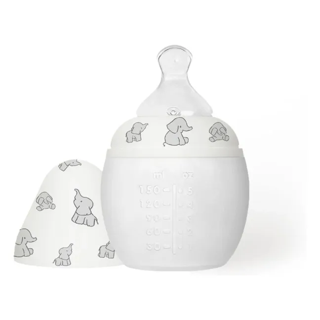 Biberon en silicone médical et tétine physiologique Elephants
