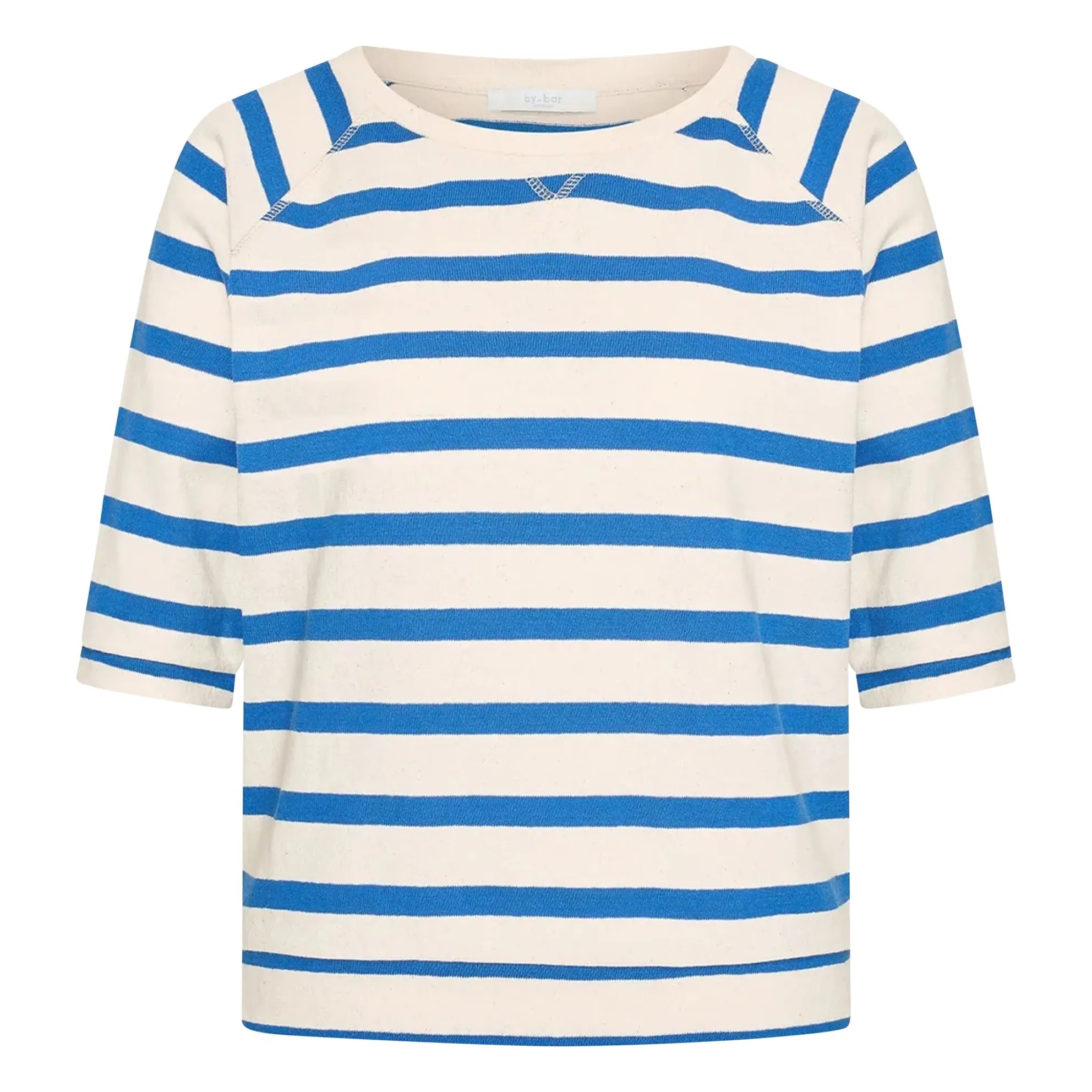 T-shirt Marinière Neva Coton Bio | Bleu azur- Image produit n°0