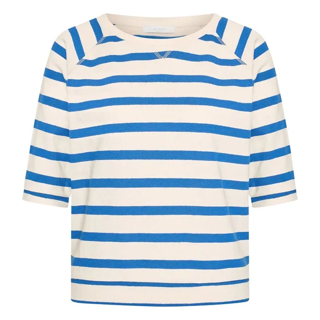 T-shirt Marinière Neva Coton Bio | Bleu azur