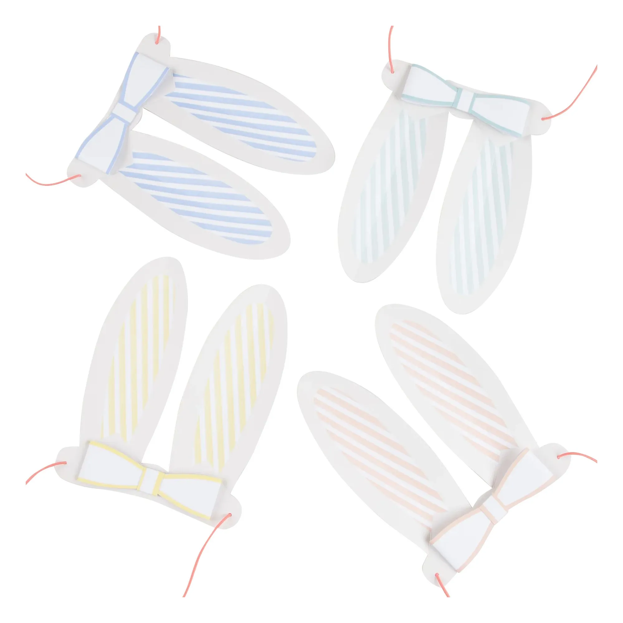 Meri Meri Multicoloured Bunny Ears Party Hats - Set Of 8