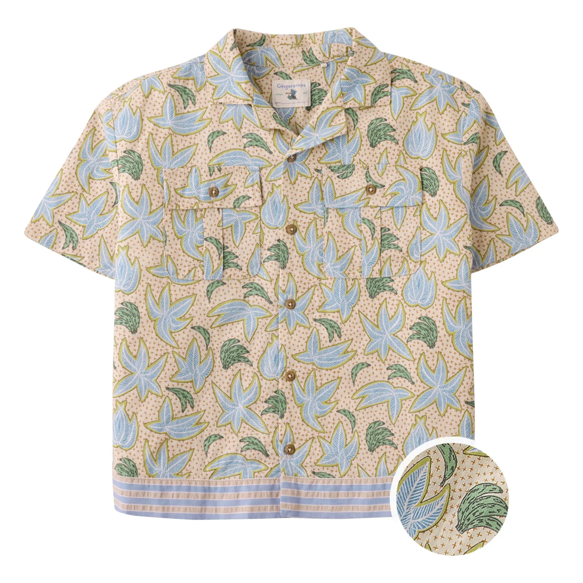 Chemise Bananes Lin | Beige- Image produit n°0