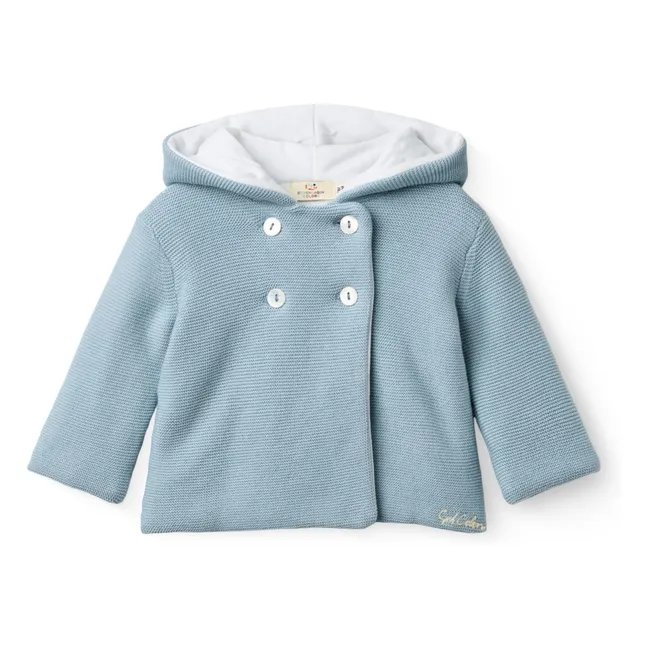 Blouson à Capuche Coton Bio | Bleu Clair