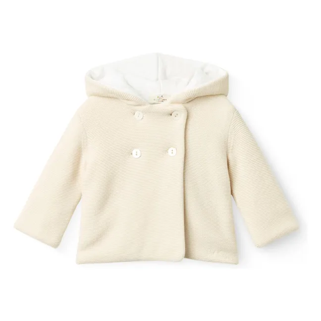 Chaqueta con capucha de algodón ecológico | Crema
