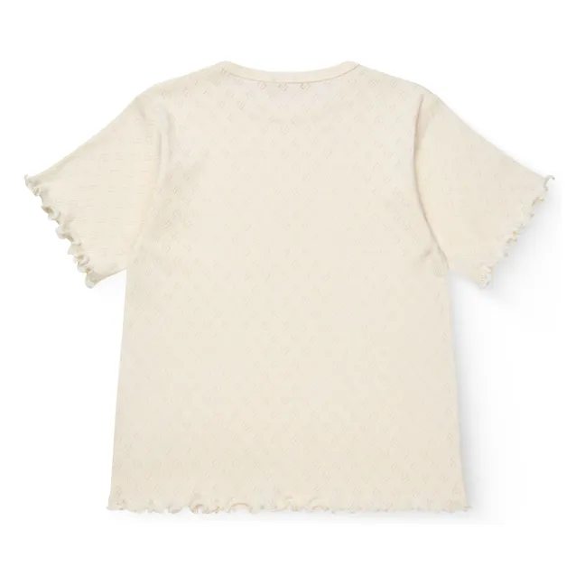 Camiseta Pointelle de algodón ecológico | Crema