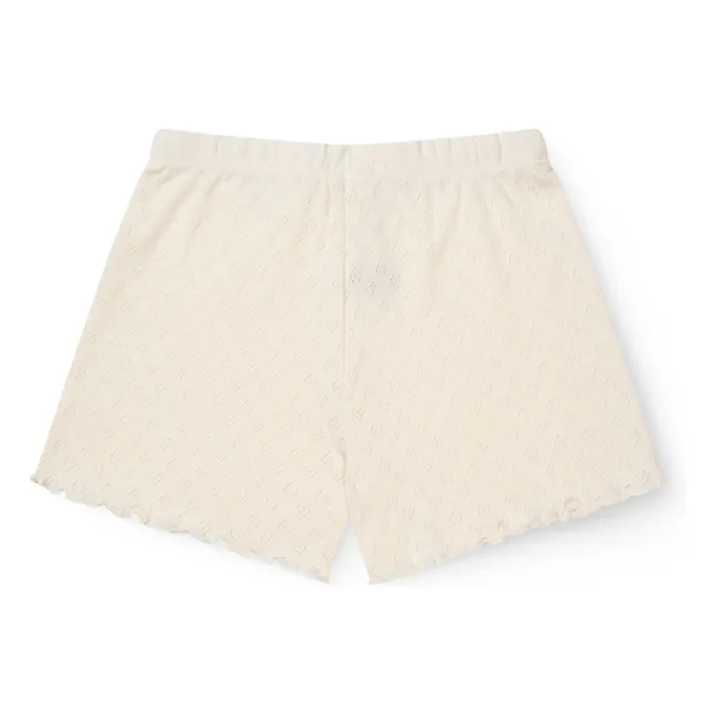 Pantalones cortos Pointelle de algodón orgánico | Crema