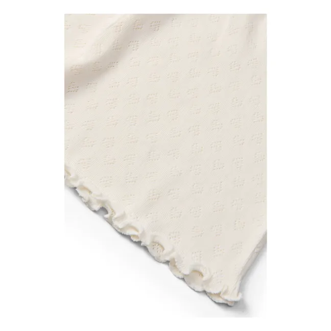 Pantalones cortos Pointelle de algodón orgánico | Crema