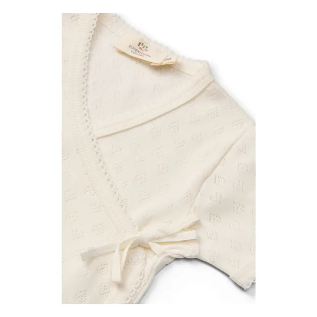 Body de algodón orgánico Pointelle | Crema