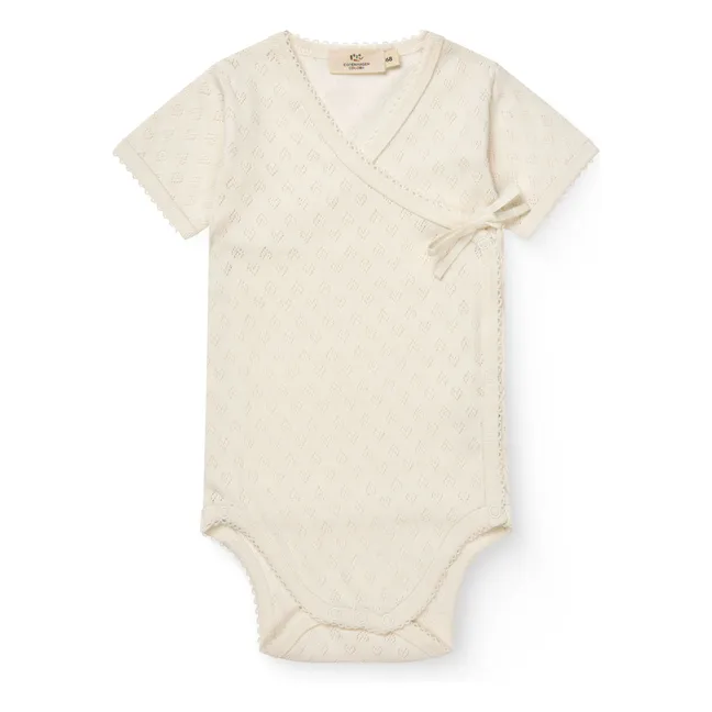 Body de algodón orgánico Pointelle | Crema