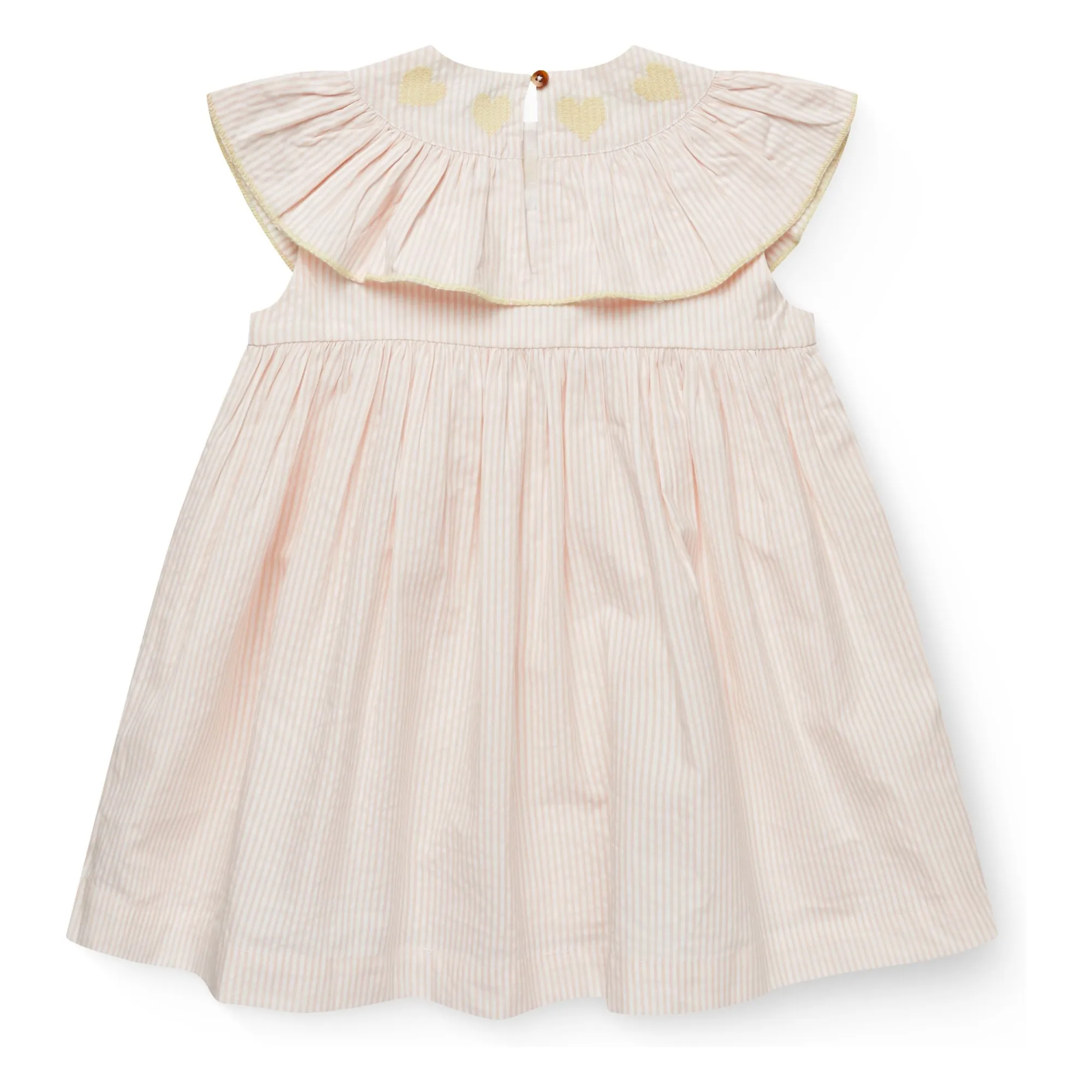 Robe Rayée Seersucker Coton Bio | Rose pâle- Image produit n°4