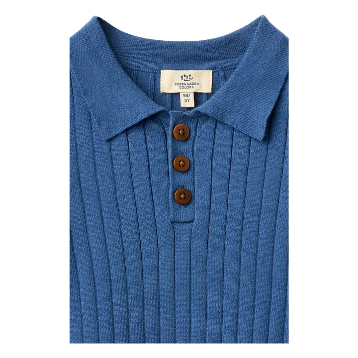 Polo de canalé de algodón ecológico | Indigo- Imagen del producto n°1