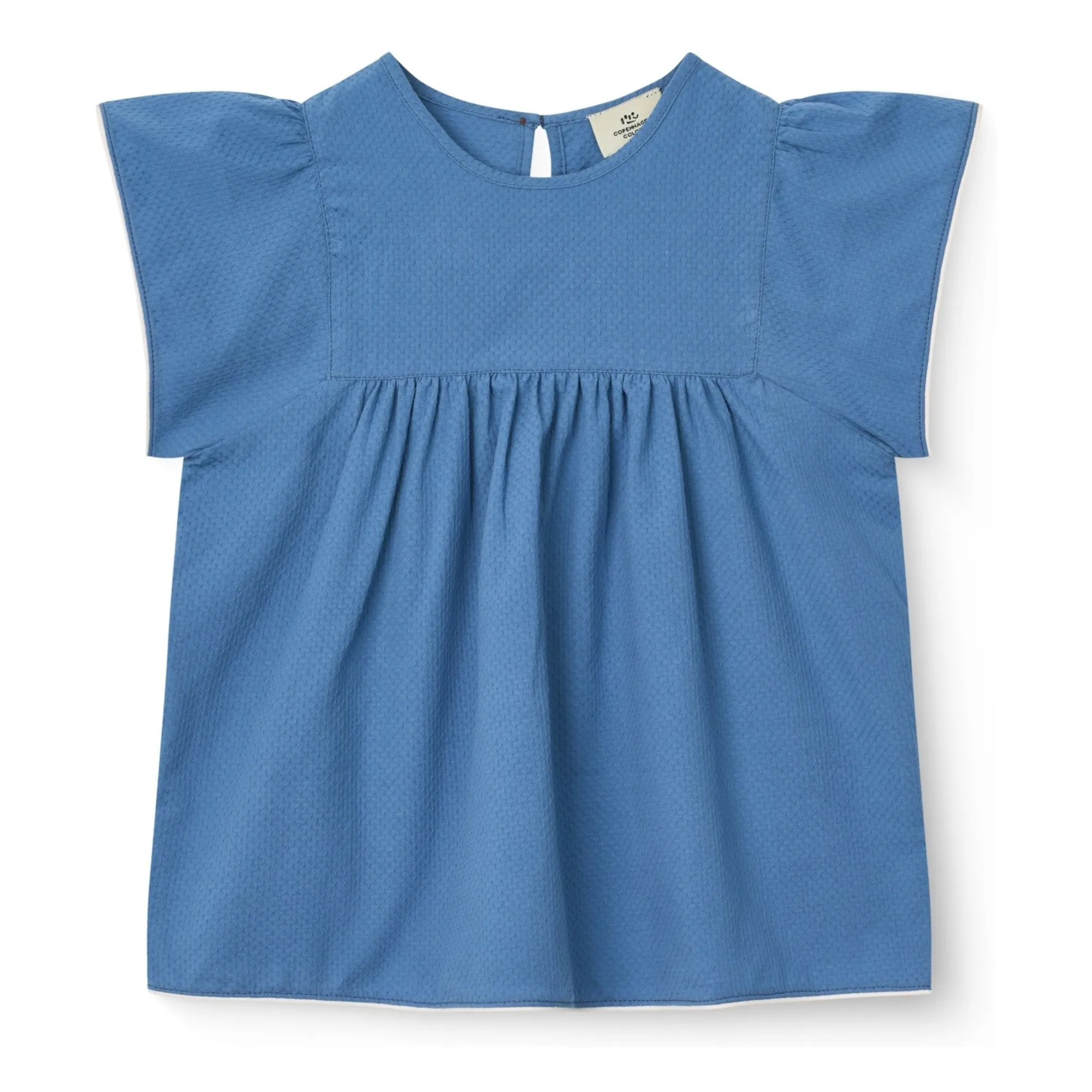 Blouse Fronces Coton Bio | Bleu- Image produit n°0