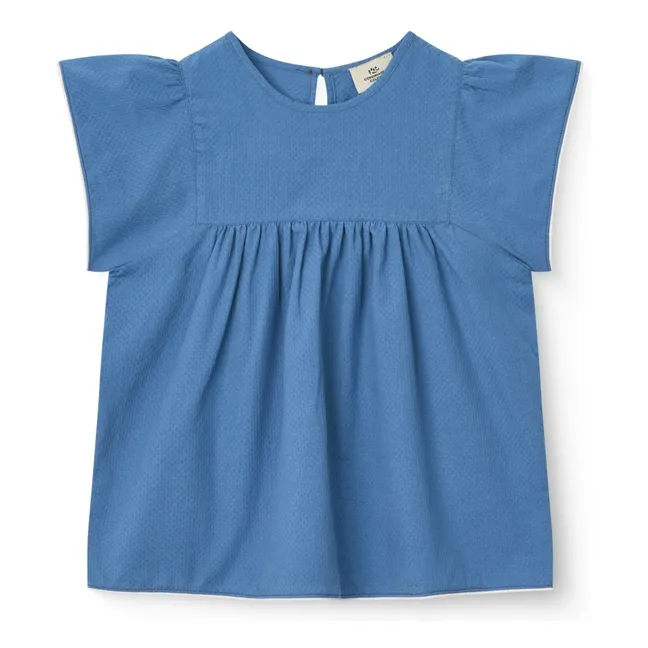 Blusa con flecos Algodón orgánico | Azul