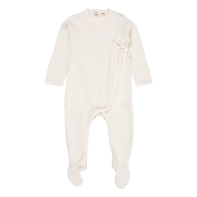 Pijama de punto de algodón orgánico | Crema