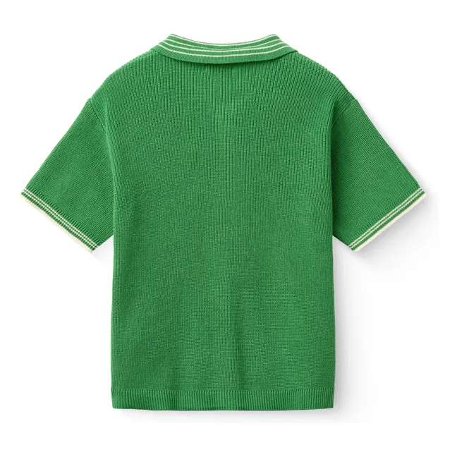 Polo Maille Coton Bio | Vert prairie