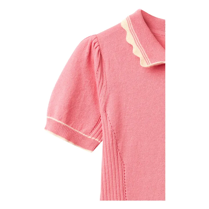 Vestido de punto de algodón orgánico | Rosa pálido- Imagen del producto n°3