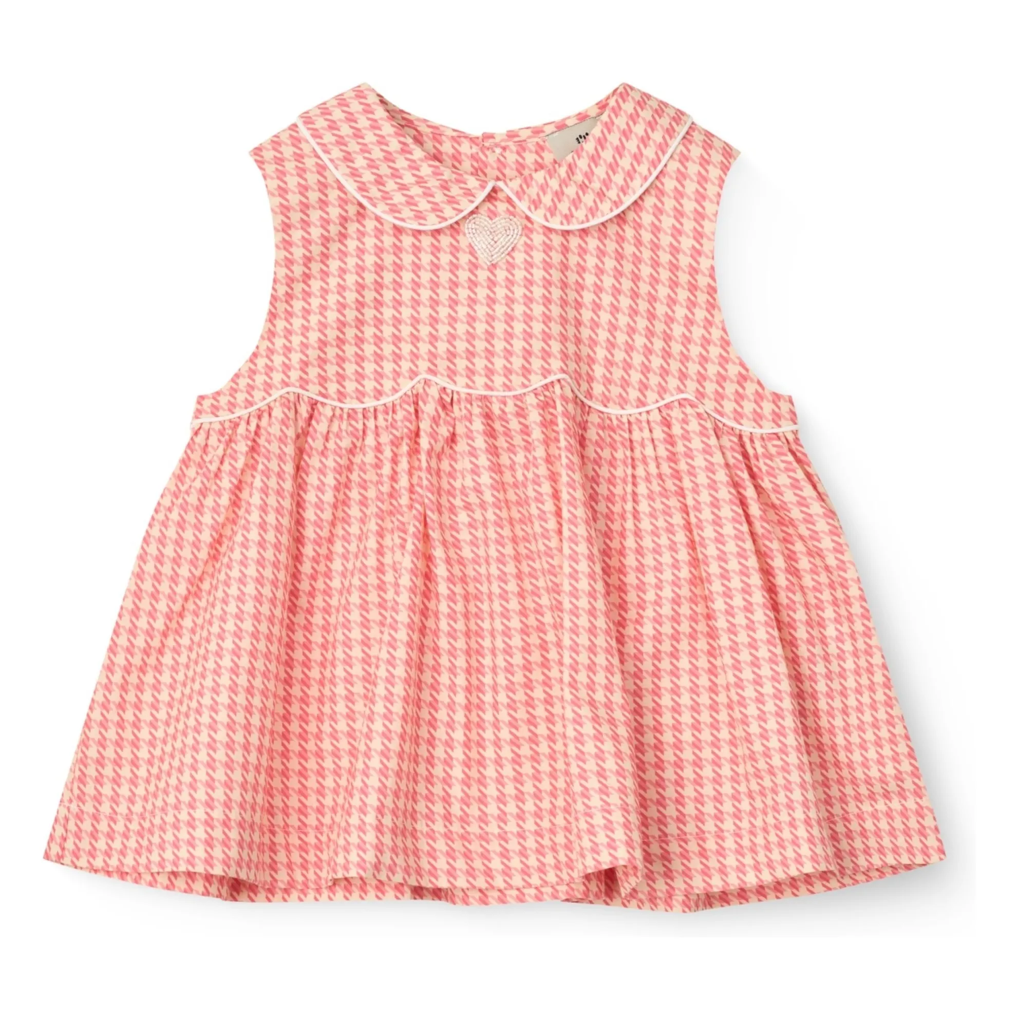 Blouse Pied de Poule Coton Bio | Rose- Image produit n°0