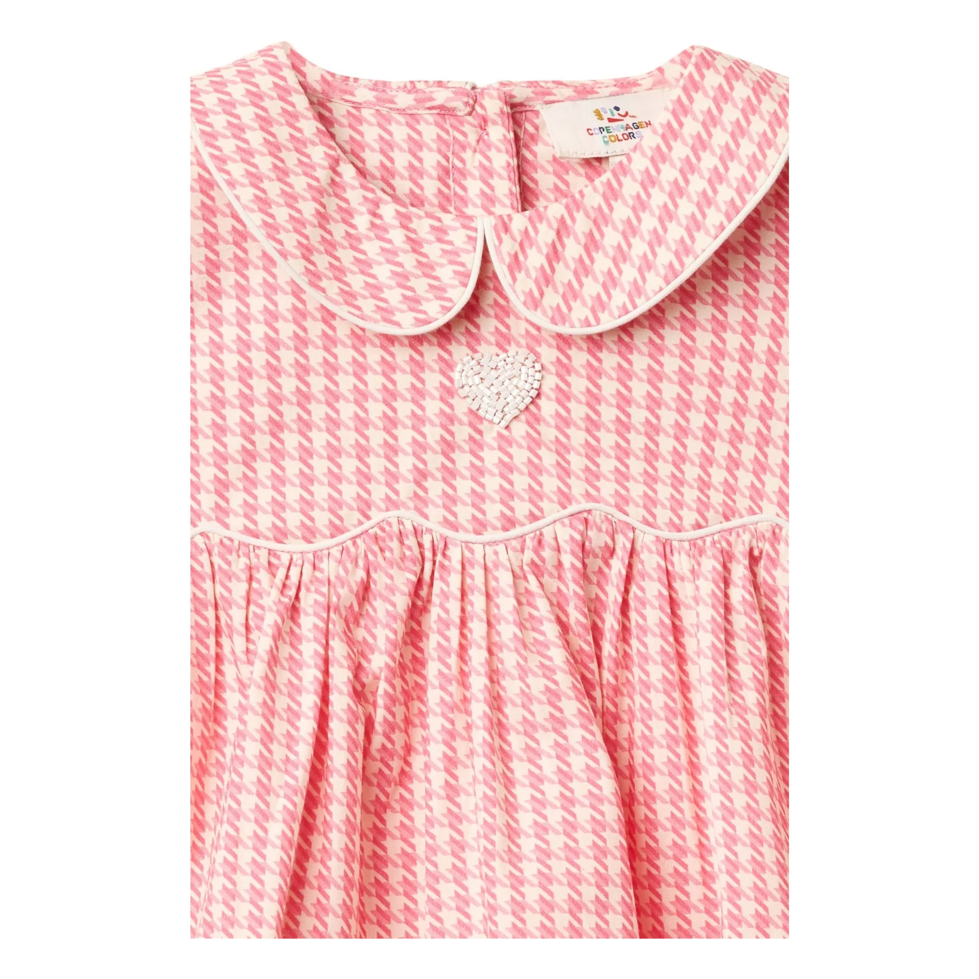 Blouse Pied de Poule Coton Bio | Rose- Image produit n°1