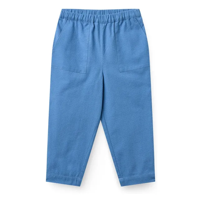 Organic Cotton Pockets Pants | Azure blue