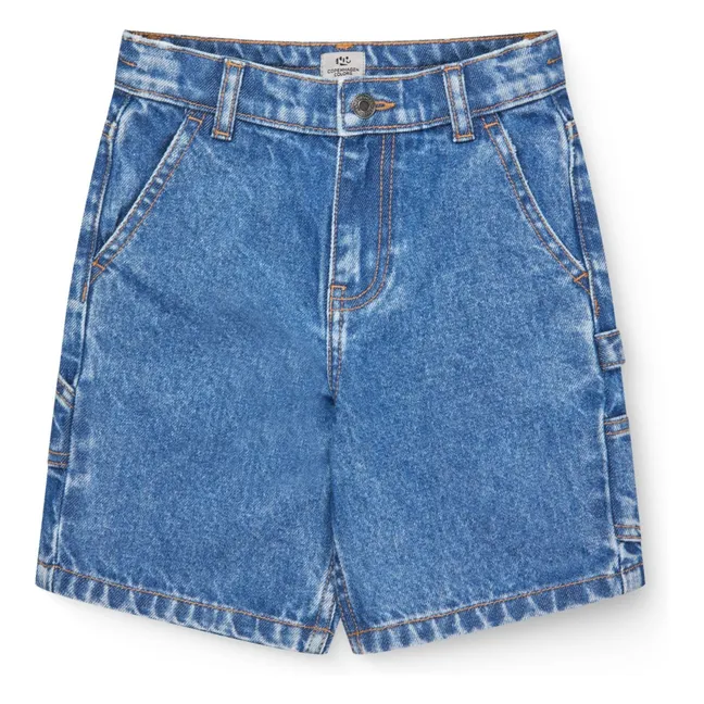 Denim Cargo Organic Cotton Shorts | Indigo blue