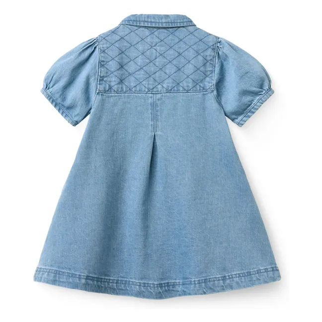Vestido vaquero acolchado de algodón orgánico | Azul Claro