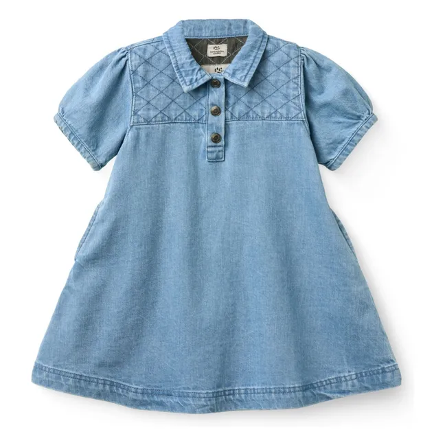 Vestido vaquero acolchado de algodón orgánico | Azul Claro