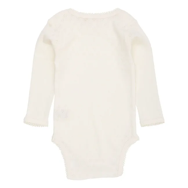 Body Manches Courtes Pointelle Cœurs Coton Bio | Crème
