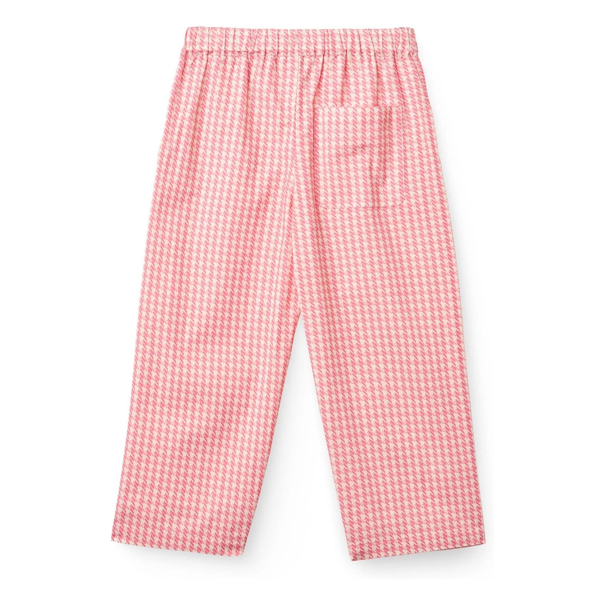 Pantalon Pied de Poule Coton Bio | Rose- Image produit n°2