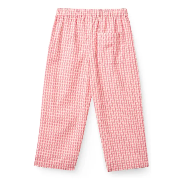 Pantalon Pied de Poule Coton Bio | Rose