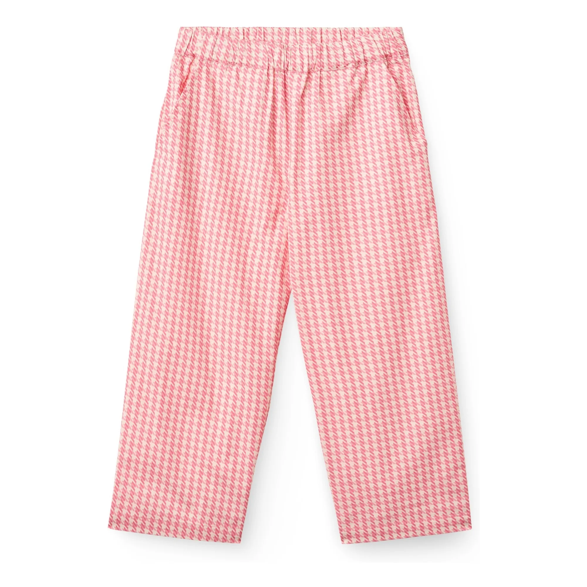 Pantalon Pied de Poule Coton Bio | Rose- Image produit n°0