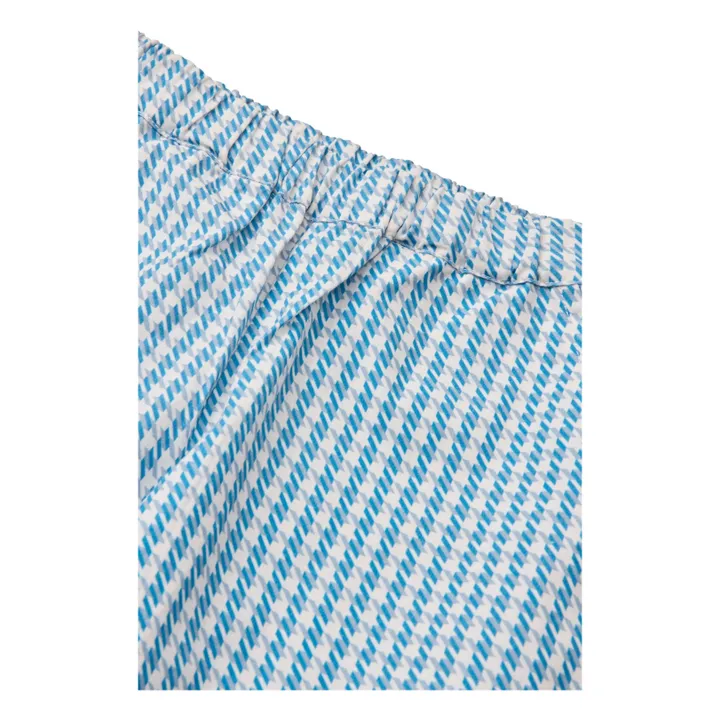Pantalones de pata de gallo de algodón orgánico | Azul- Imagen del producto n°3