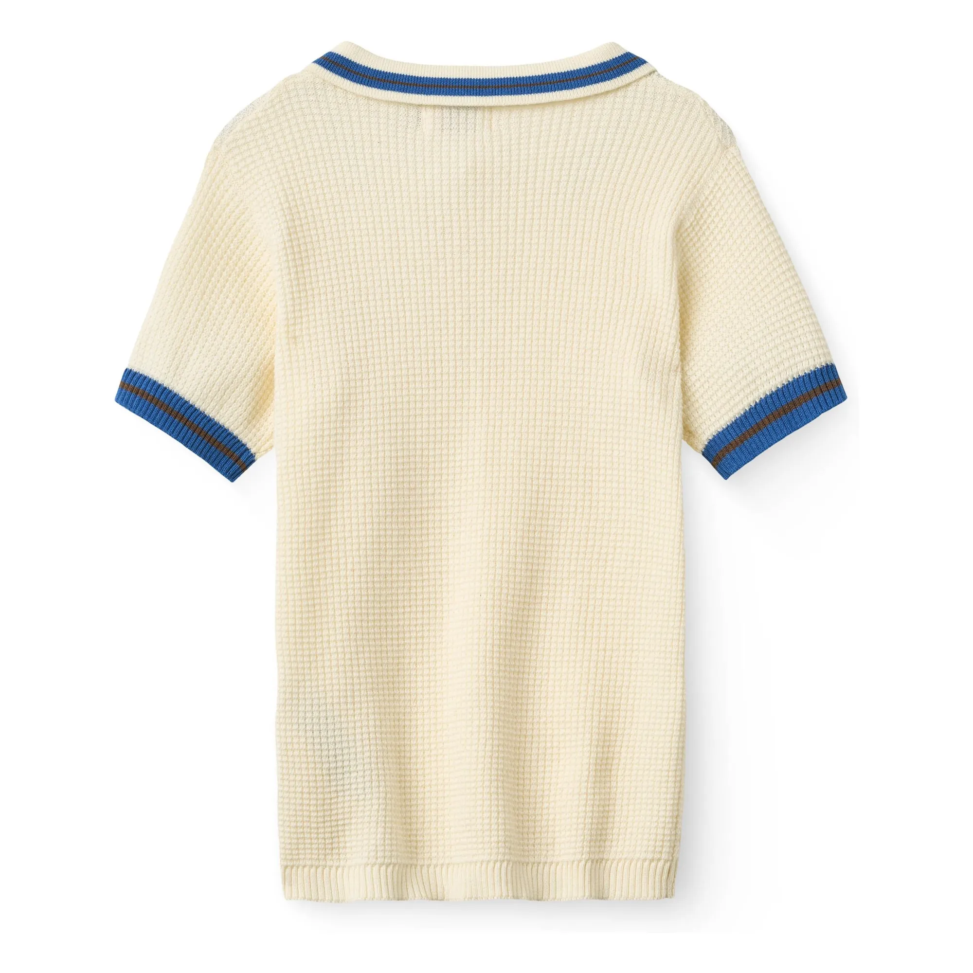 Polo Bandes Contrastées Côtelé Coton Bio | Jaune pâle- Image produit n°3