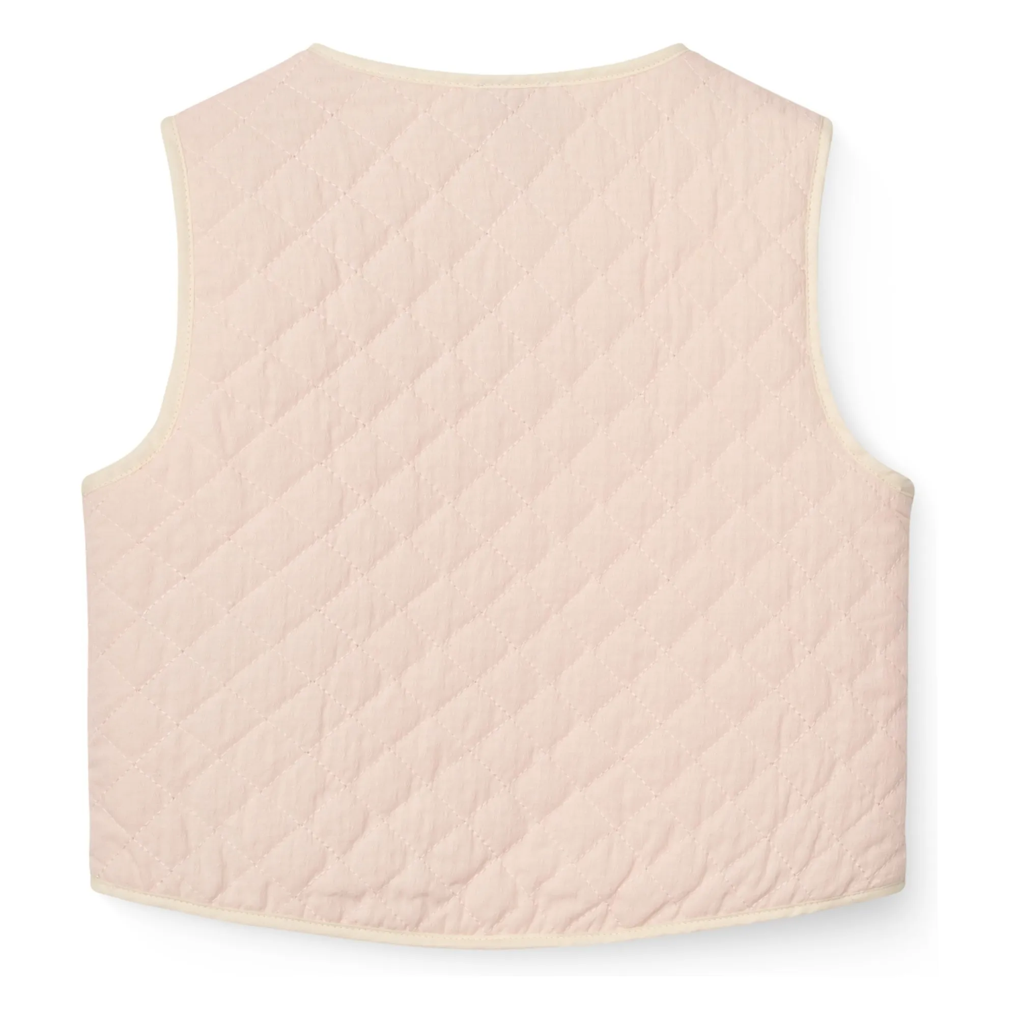 Veste Sans Manches Matelassée Coton Bio | Rose pâle- Image produit n°1